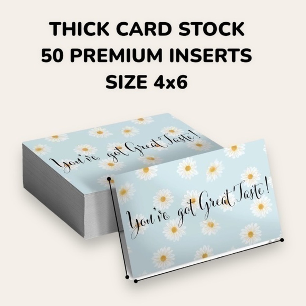 50 Thank You 4x6 INSERTS Premium Thick Card Stock Blank on Back Best of Shipping
